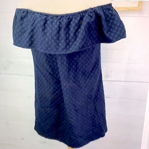 Blue off-shoulder midi dress - Picture 2 of 2